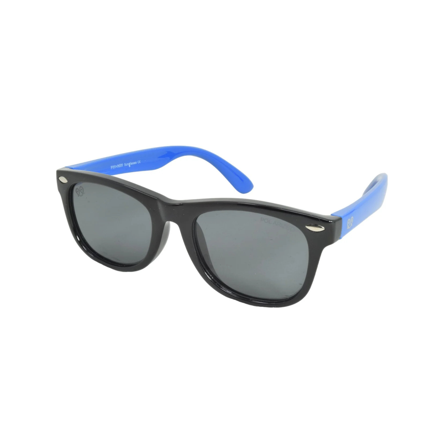Pitt Mitt PM015P kids square polarized sunglasses with lightweight TR90 frame and UV-protective polycarbonate lenses.