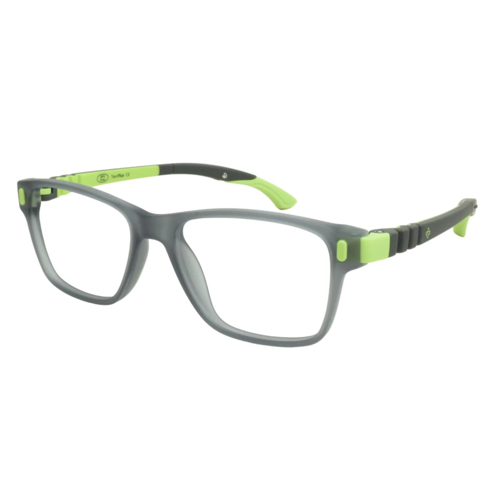 Pitt Mitt THUNDER GRY GRN kids optical frame in TR90 full-rim design for prescription lenses.