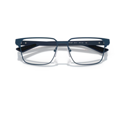 Prada mens metal nylon square optical frame three-quarter view