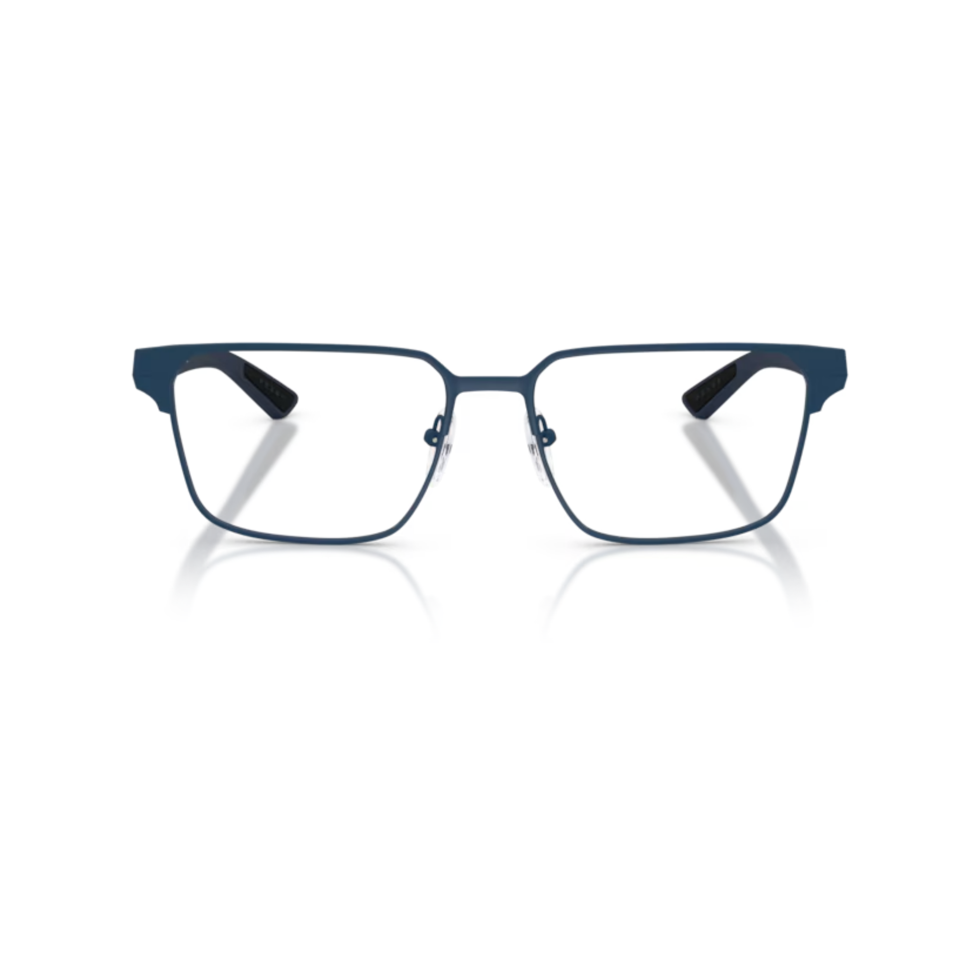 Prada mens metal nylon square full-rim optical frame front view