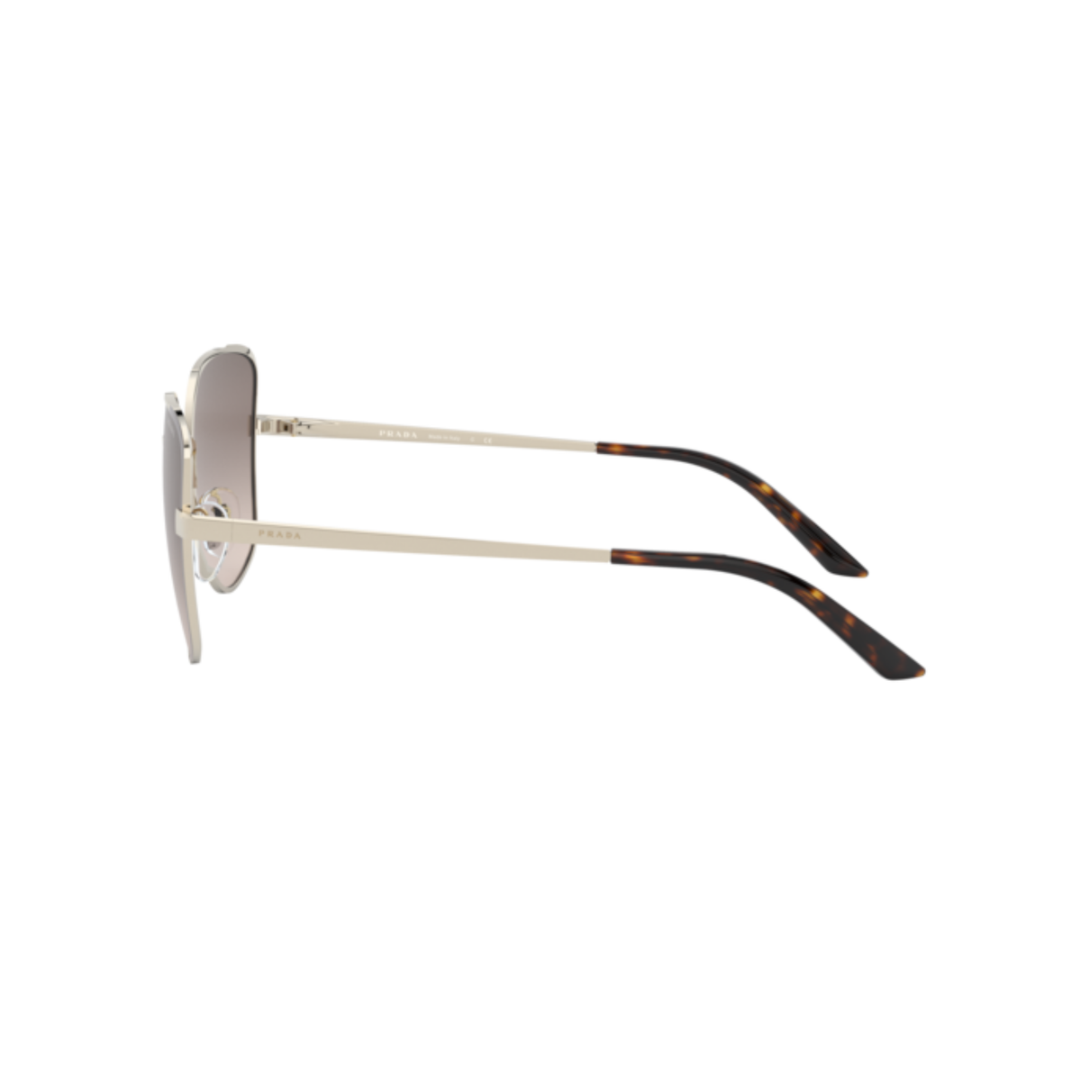 Prada PR 60XS KOF3D0 womens metal irregular sunglasses three-quarter view