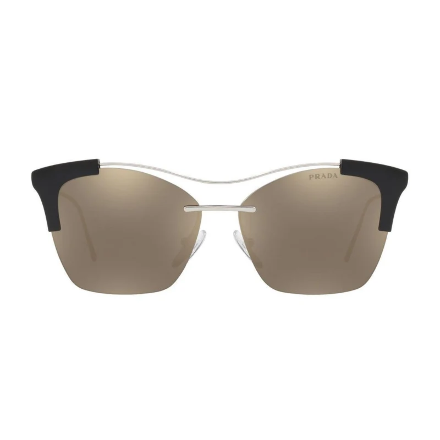 Prada PR21US unisex Clubmaster half-rim metal sunglasses with sophisticated designer styling.