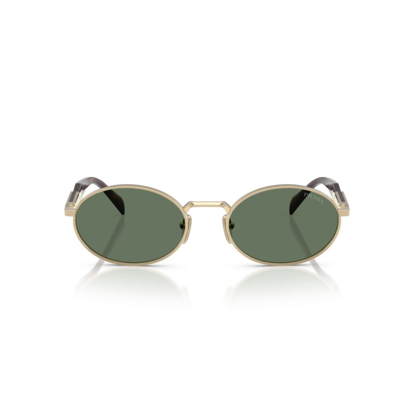 Prada PR65ZS women's oval metal sunglasses with a premium full-rim luxury design.