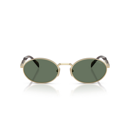 Prada PR65ZS women's oval metal sunglasses with a premium full-rim luxury design.
