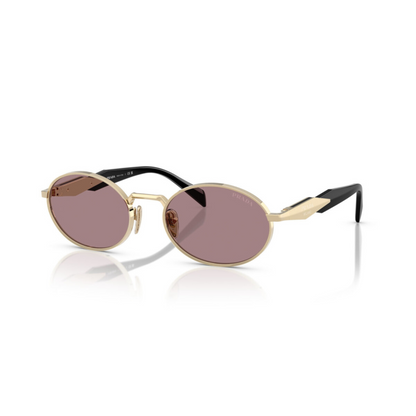 Prada PR65ZS women's oval metal sunglasses with a premium full-rim luxury design.