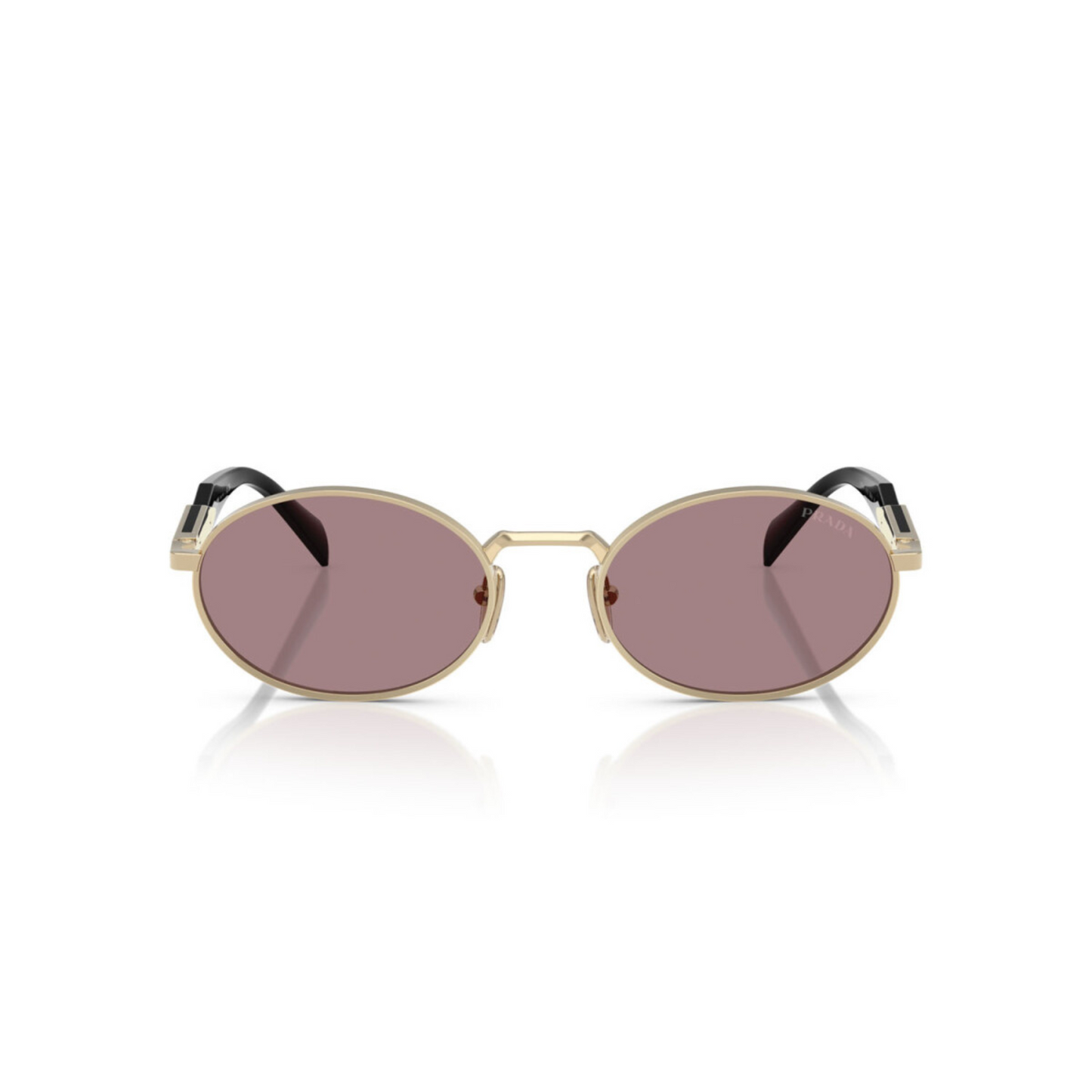 Prada PR65ZS women's oval metal sunglasses with a premium full-rim luxury design.