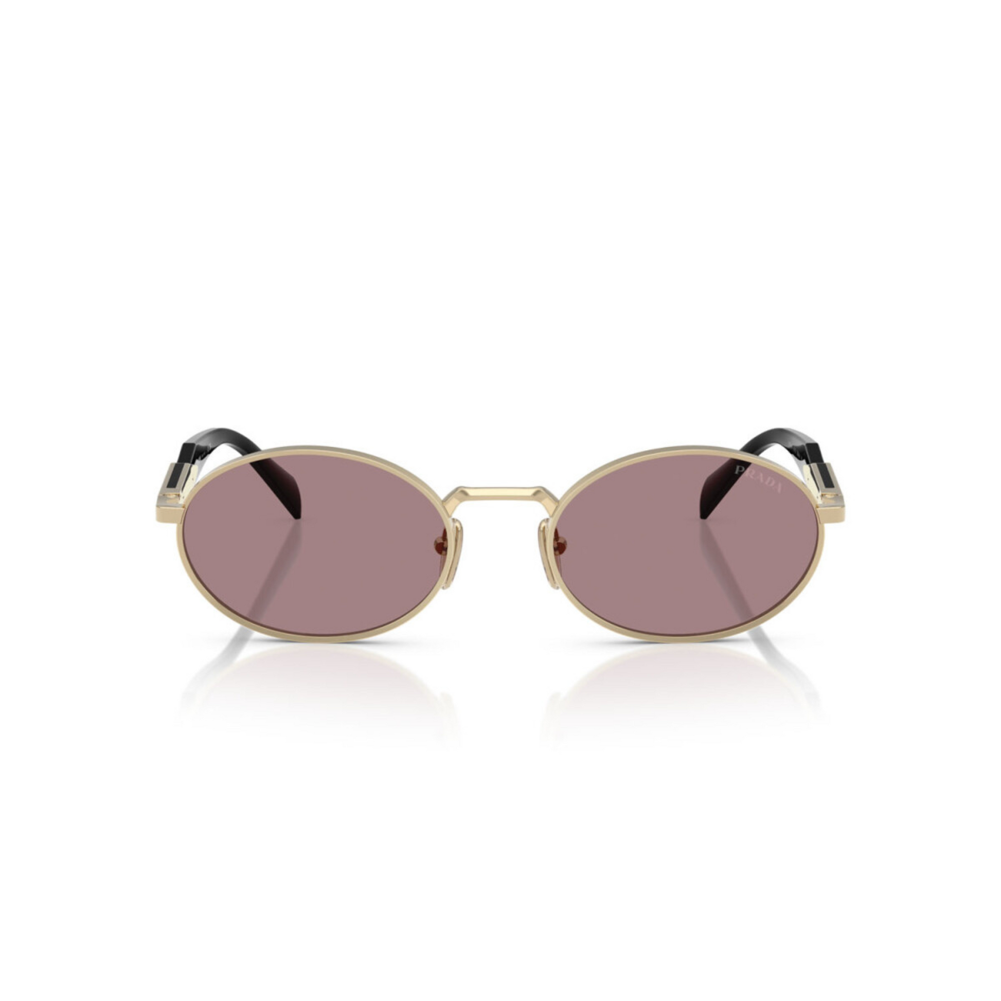 Prada PR65ZS women's oval metal sunglasses with a premium full-rim luxury design.