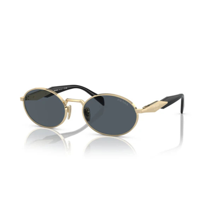 Prada PR65ZS women's oval metal sunglasses with a premium full-rim luxury design.