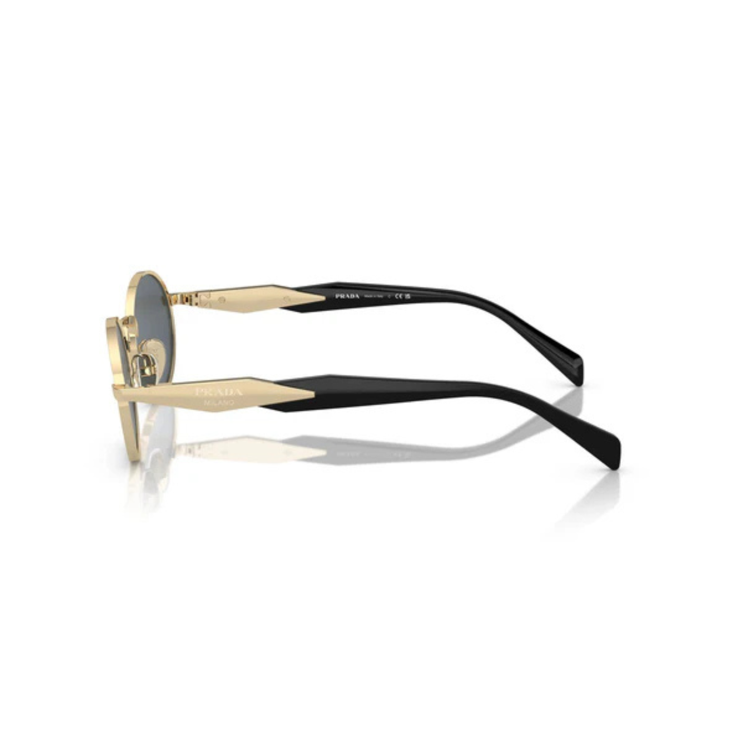 Prada PR65ZS women's oval metal sunglasses with a premium full-rim luxury design.