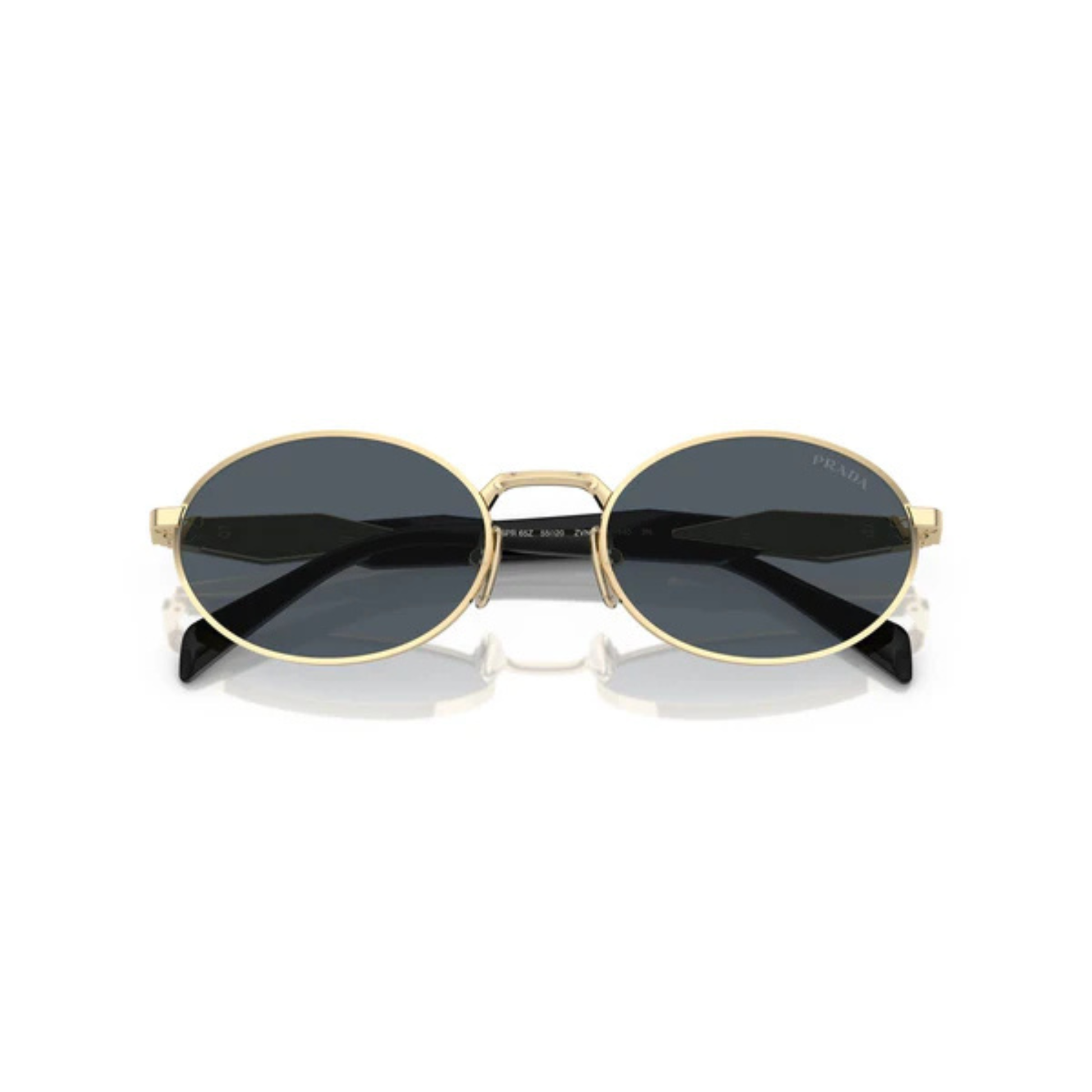 Prada PR65ZS women's oval metal sunglasses with a premium full-rim luxury design.