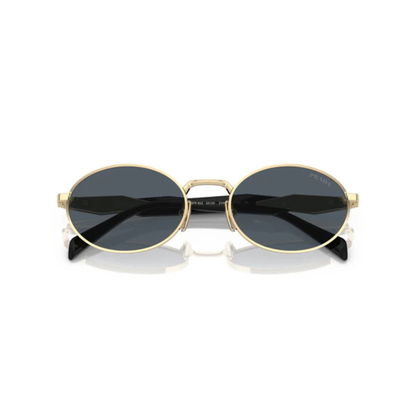 Prada PR65ZS women's oval metal sunglasses with a premium full-rim luxury design.