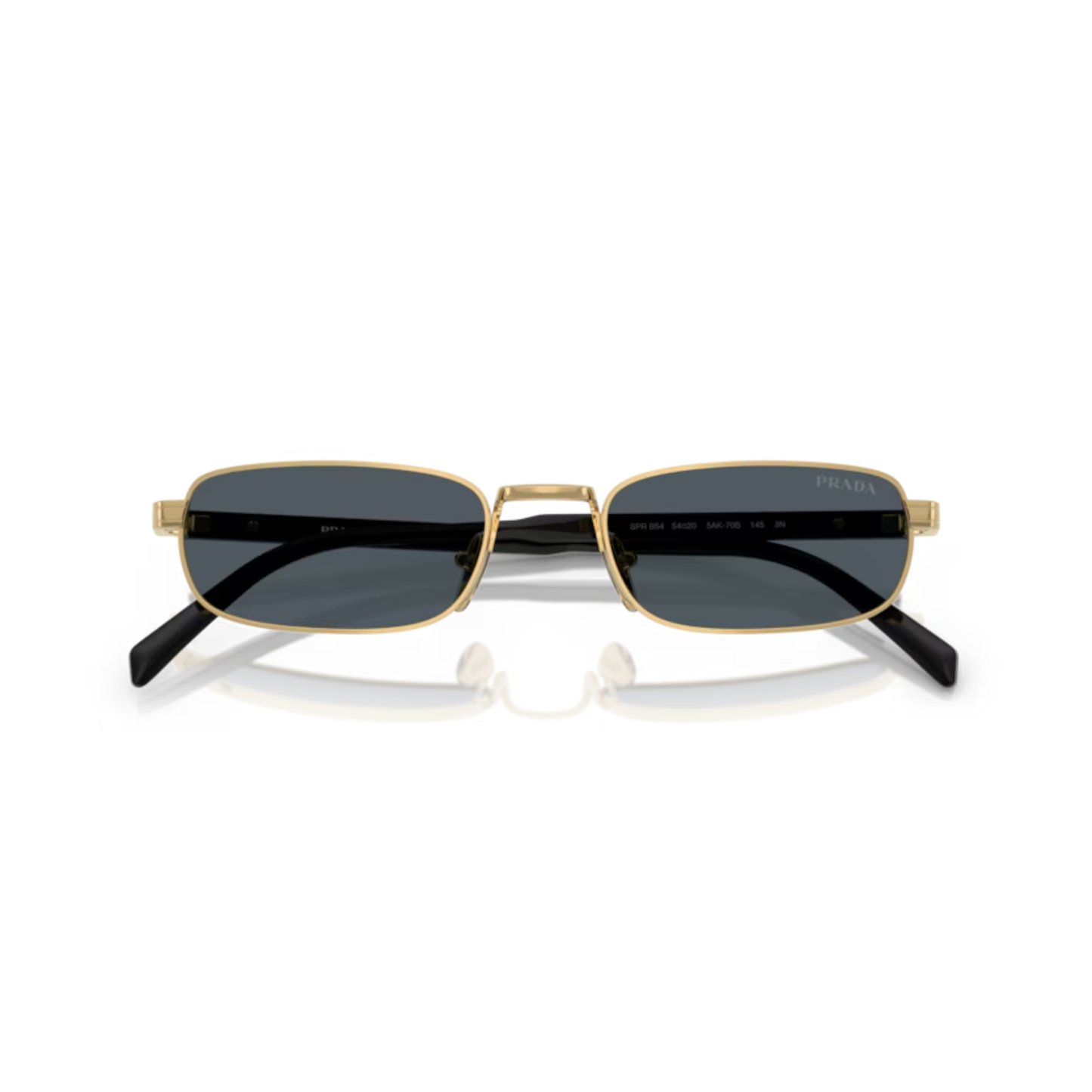 Prada PRB54S men's rectangle metal full-rim sunglasses with premium luxury designer styling.