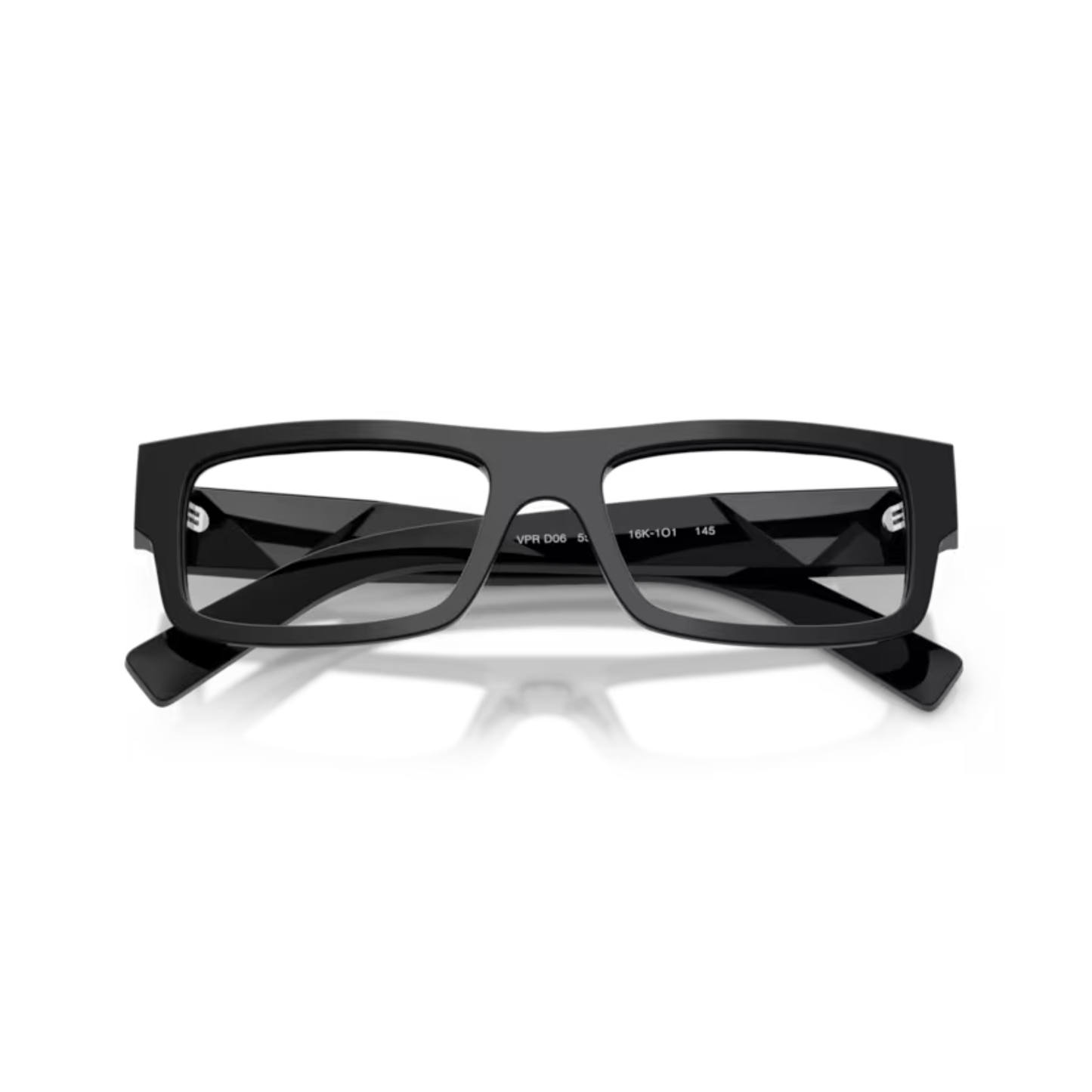 PRD06VBlack16k1O1 Prada PRD06V men’s full rim acetate rectangular eyeglass frame