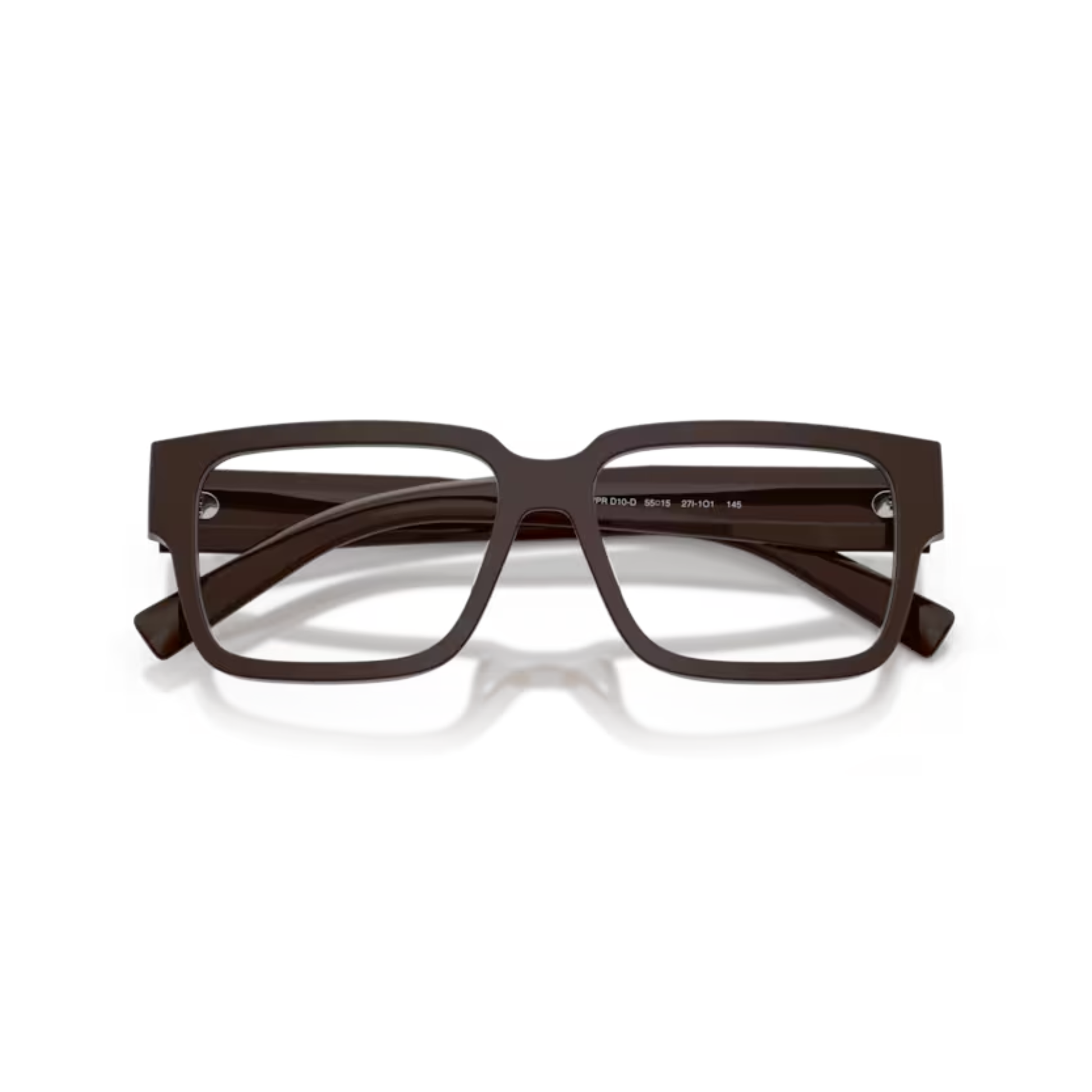 DeepBrown27I1O1 Prada PRD10VD full frame square designer eyeglasses for men