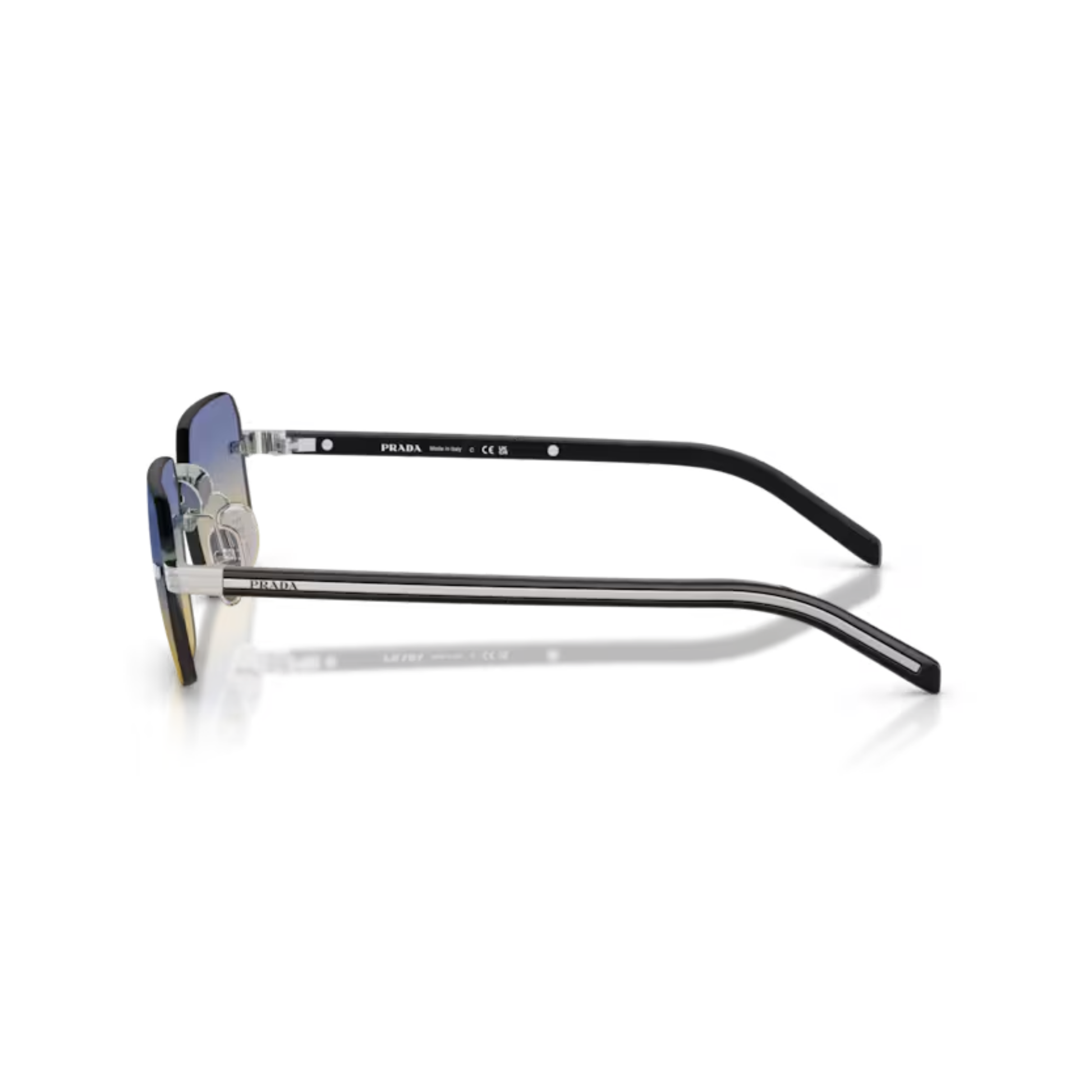 Black1BC50E Prada PRD55S rimless square sunglasses