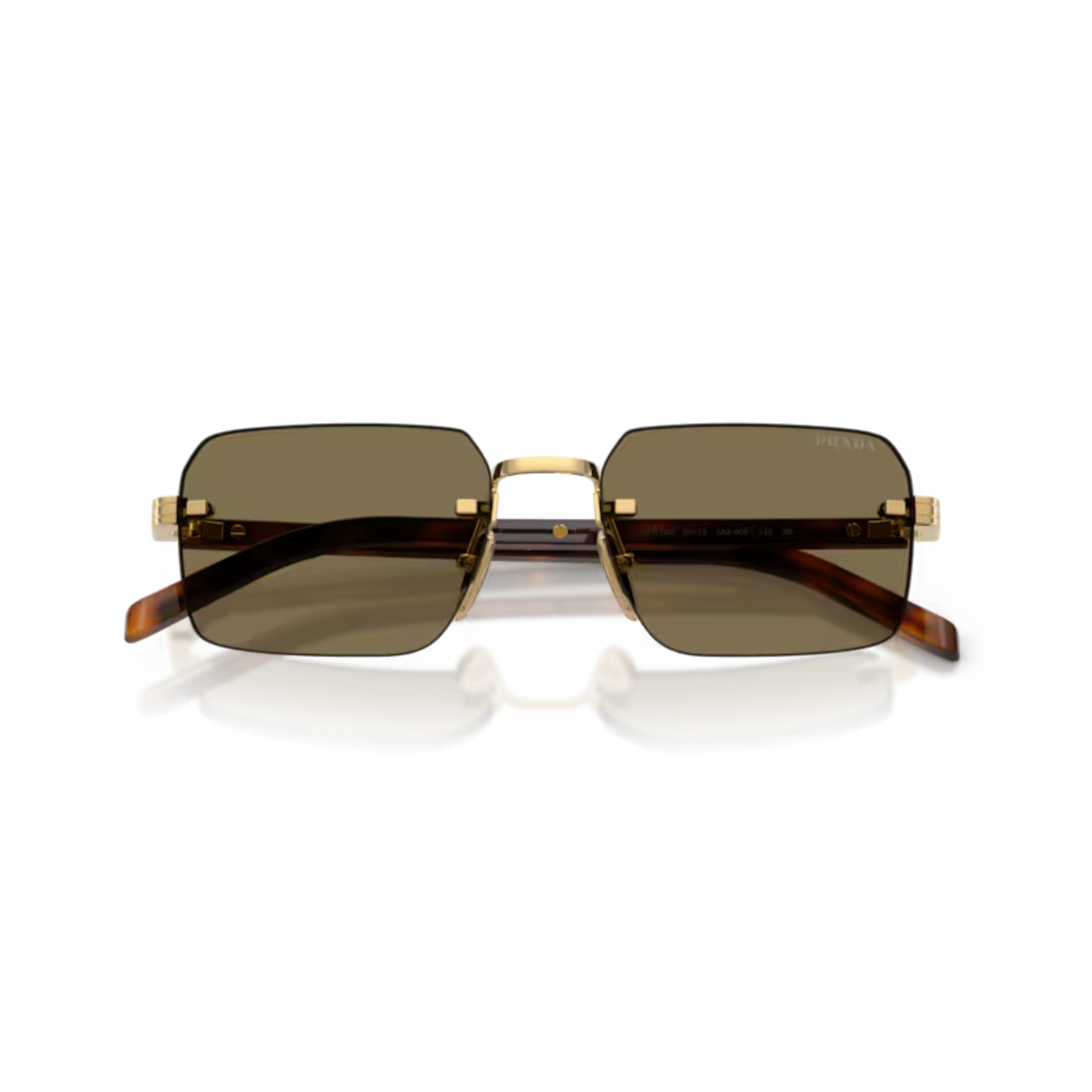 Gold5AK90F Prada PRD55S rimless square sunglasses