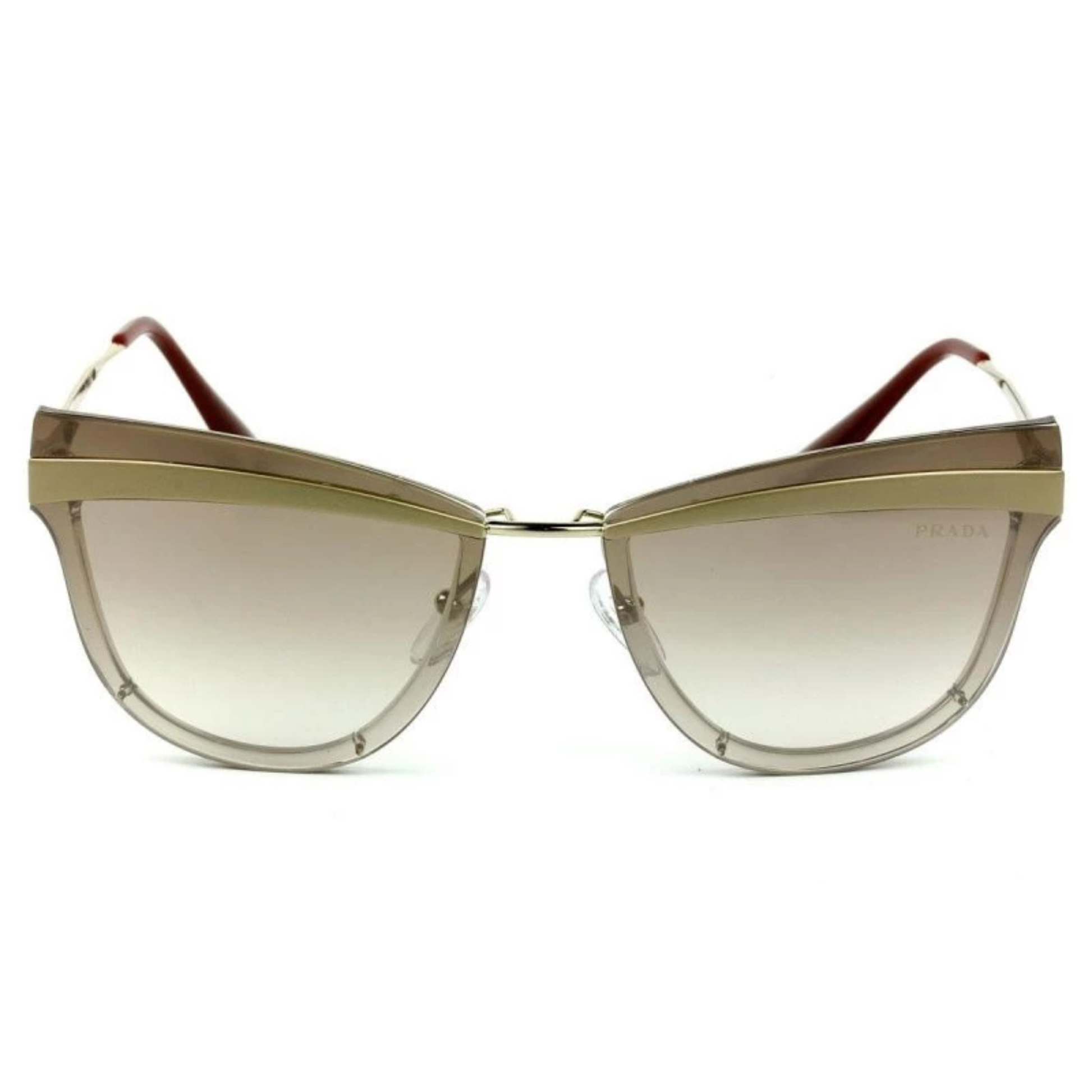Prada SPR12U women's metal cat-eye sunglasses featuring a premium full-rim designer frame.