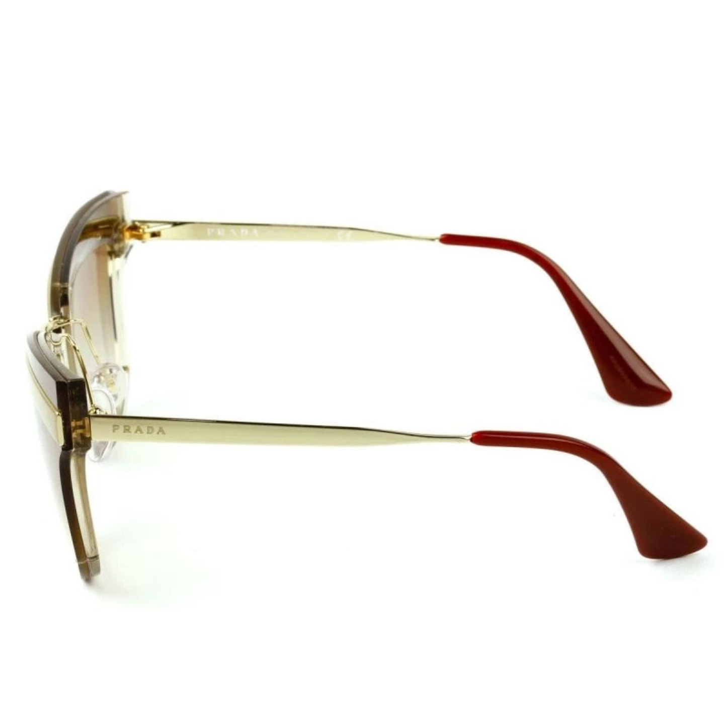 Prada SPR12U women's metal cat-eye sunglasses featuring a premium full-rim designer frame.