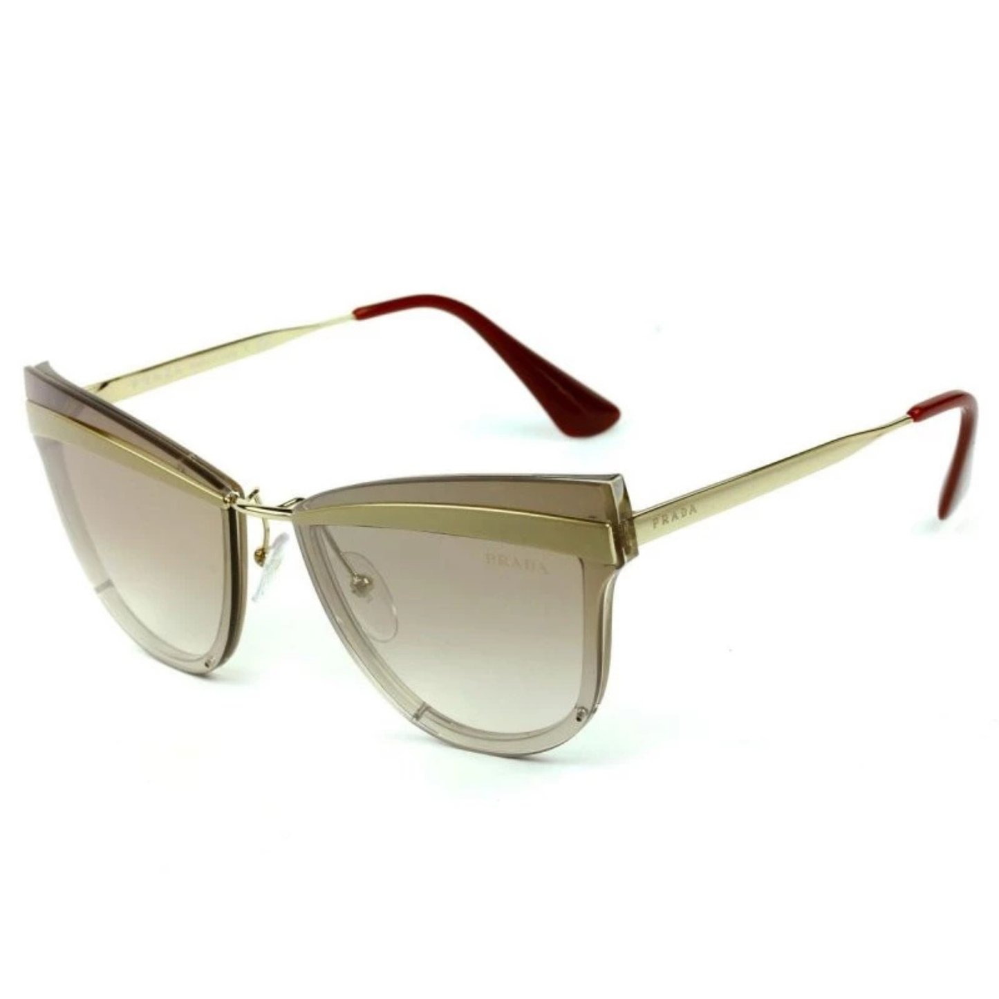 Prada SPR12U women's metal cat-eye sunglasses featuring a premium full-rim designer frame.