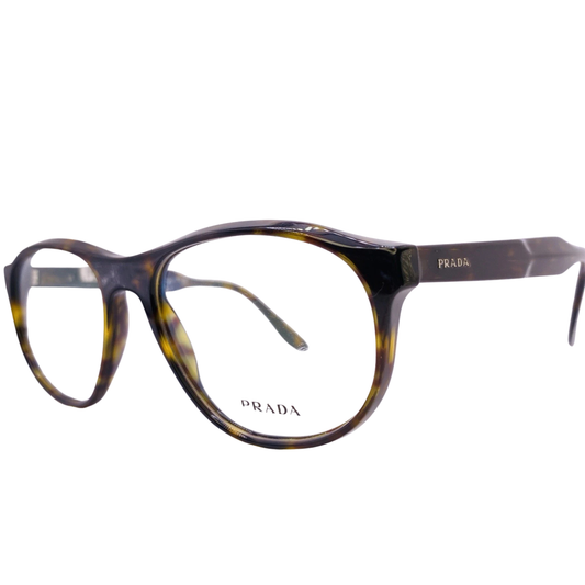Prada VPR12S oval acetate eyeglasses in premium Italian designer optical frame style