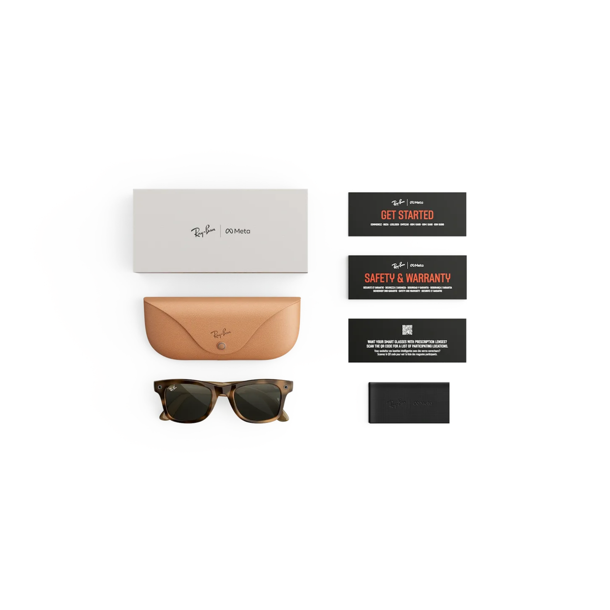 Ray-Ban Meta RW4011 unisex injected rectangle Wayfarer AI sunglasses case view