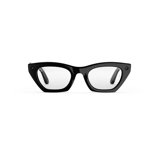 Ray-Ban Meta RW4015 womens injected cat-eye AI glasses front view in shiny black