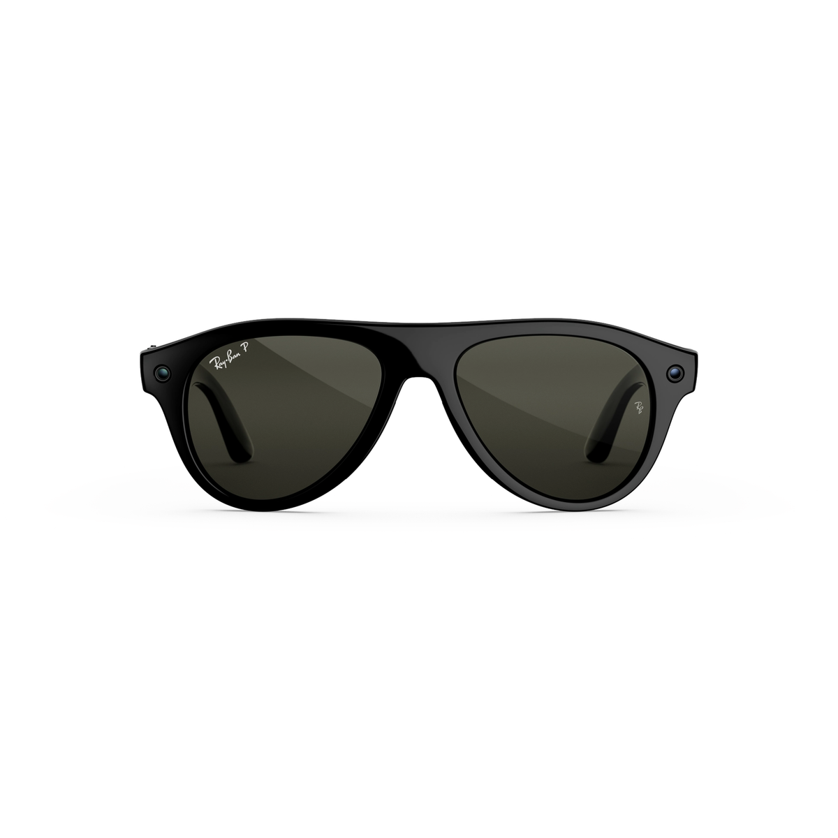 Ray-Ban Meta RW4016 unisex injected pilot AI sunglasses shiny black front view