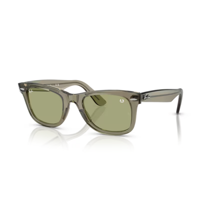 Ray-Ban RB2140 TransparentGreen68694E Original Wayfarer unisex sunglasses with classic full-rim square frame