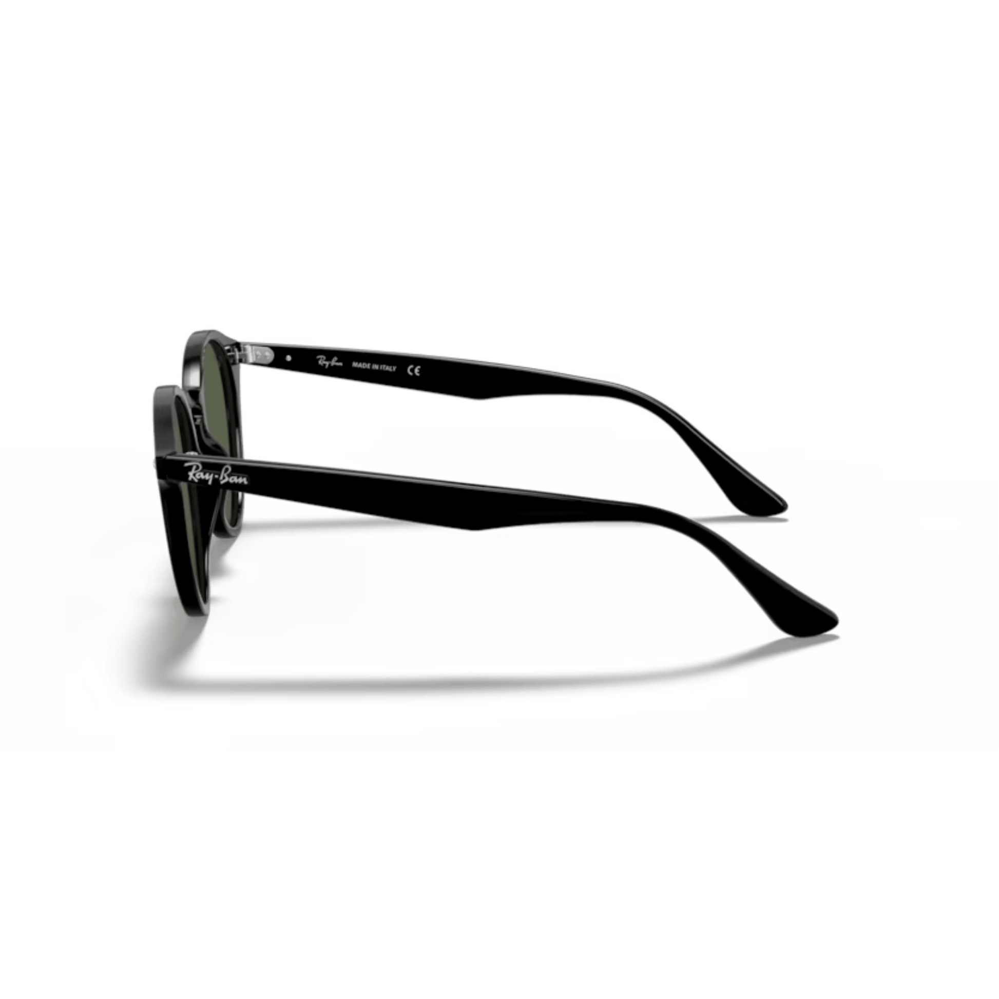 Ray-Ban RB2180 Black-601/71 round phantos unisex sunglasses with full-rim frame, keyhole bridge, and classic vintage-inspired styling.