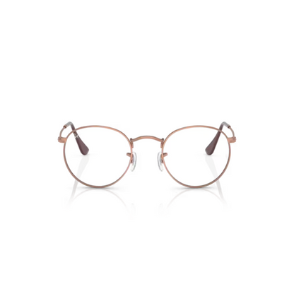 Ray-Ban RB3447V round metal unisex optical frame featuring an iconic lightweight design with premium craftsmanship. Front View 