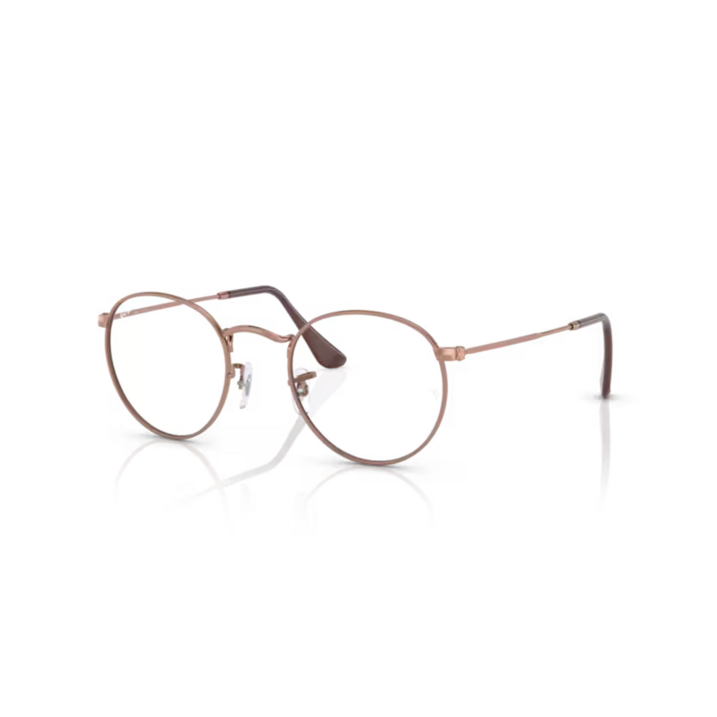 Ray-Ban RB3447V round metal unisex optical frame featuring an iconic lightweight design with premium craftsmanship. Angle View 