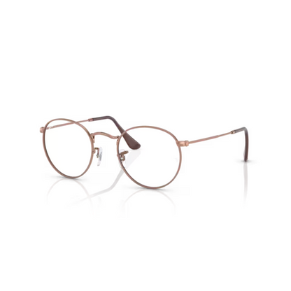 Ray-Ban RB3447V round metal unisex optical frame featuring an iconic lightweight design with premium craftsmanship. Angle View 