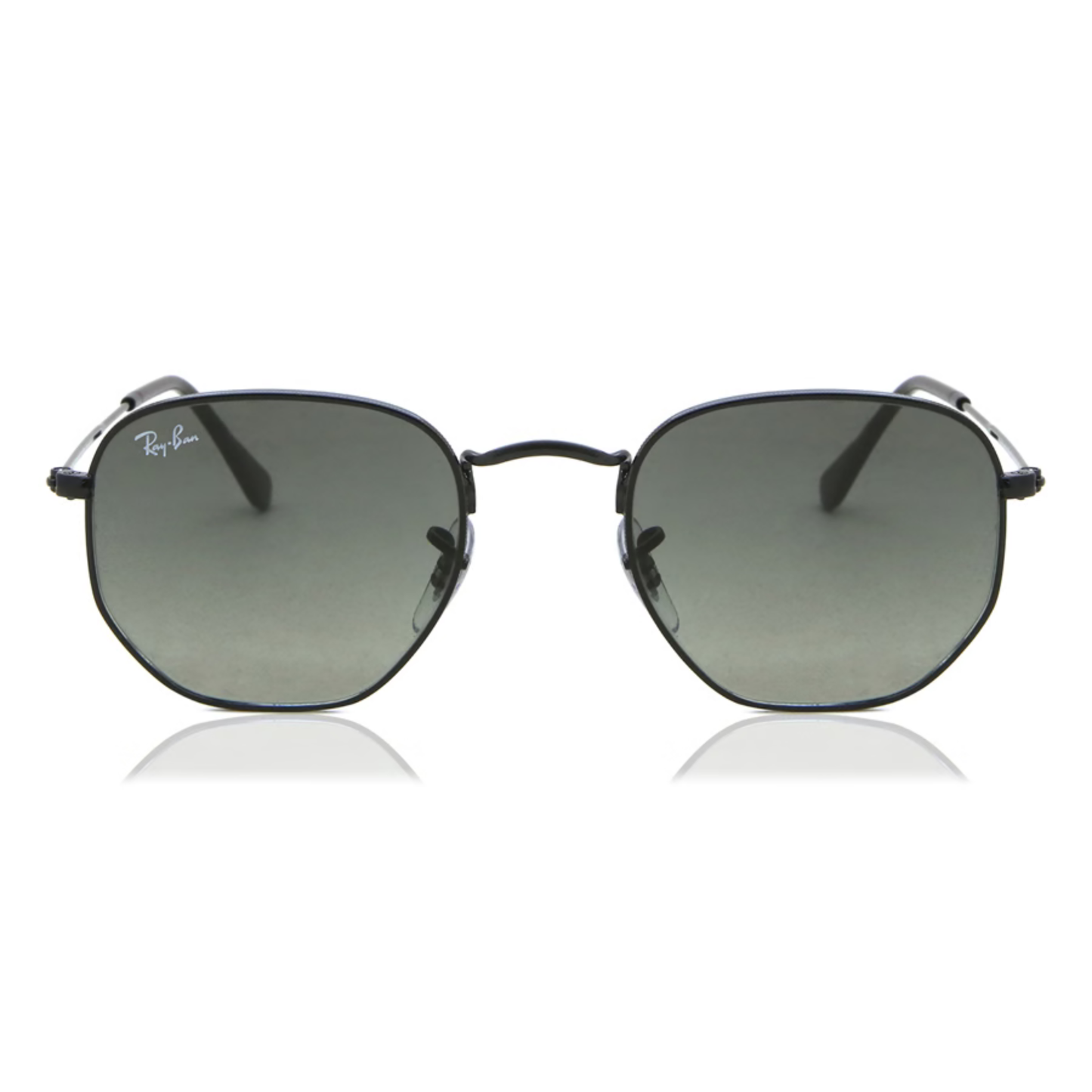 Ray-Ban RB3548 hexagonal unisex metal sunglasses with full-rim design and UV-protective lenses.