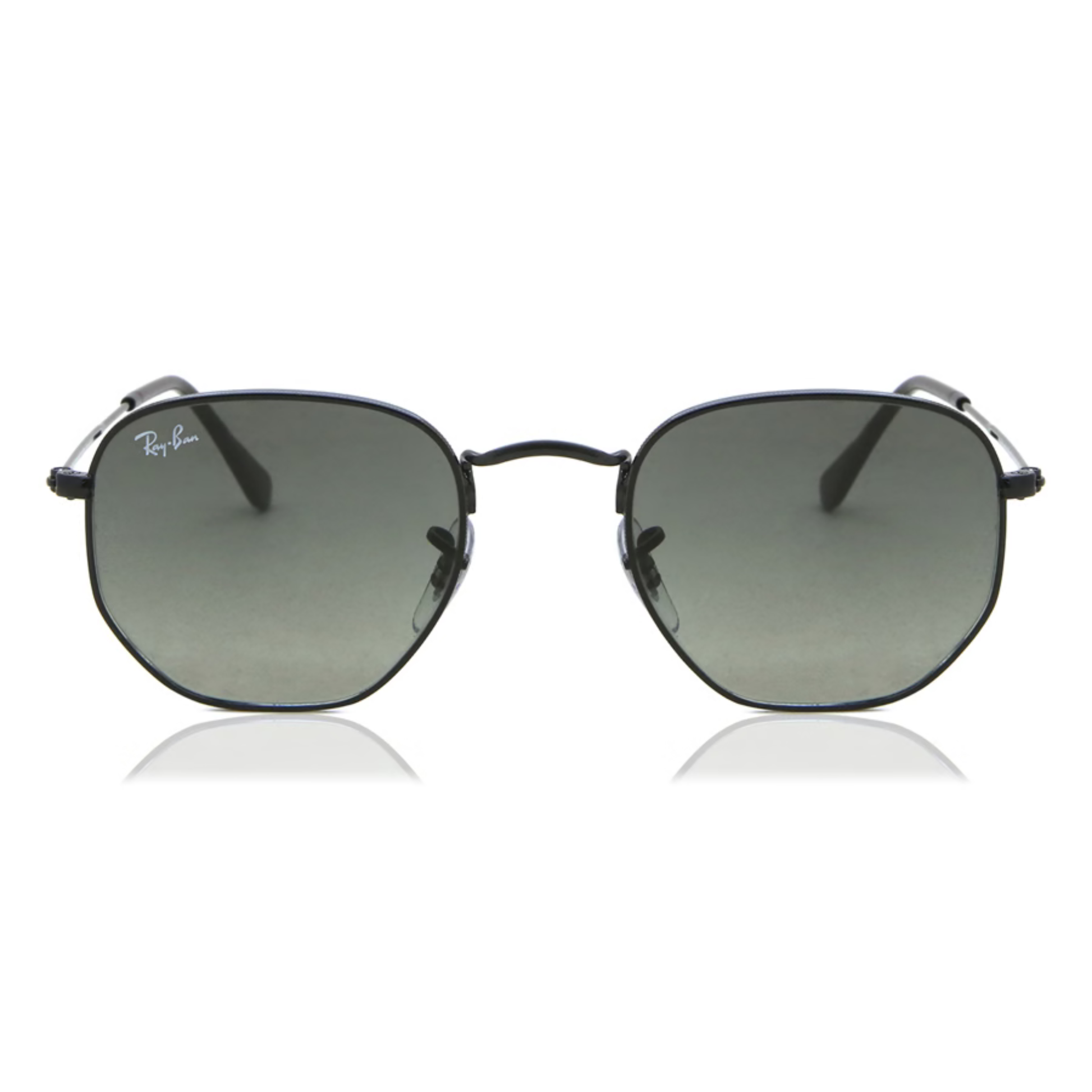Ray-Ban RB3548 hexagonal unisex metal sunglasses with full-rim design and UV-protective lenses.