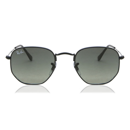 Ray-Ban RB3548 hexagonal unisex metal sunglasses with full-rim design and UV-protective lenses.