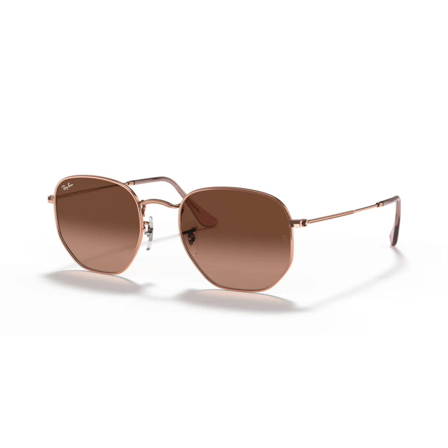 Ray-Ban RB3548 hexagonal unisex metal sunglasses with full-rim design and UV-protective lenses.