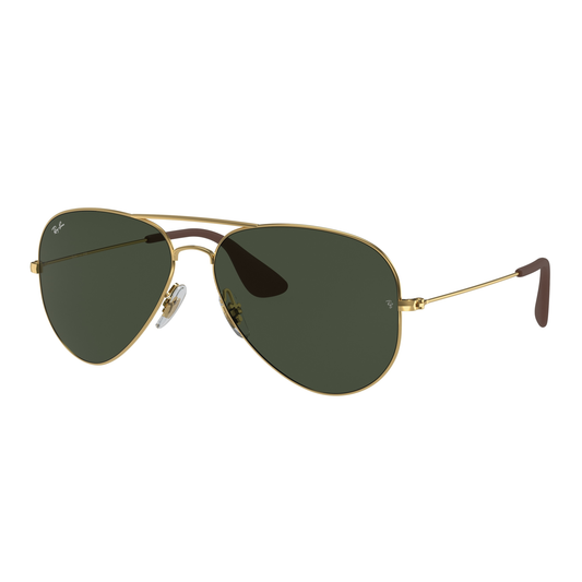 Ray-Ban RB3558 unisex aviator sunglass with full-rim metal construction and timeless designer styling.