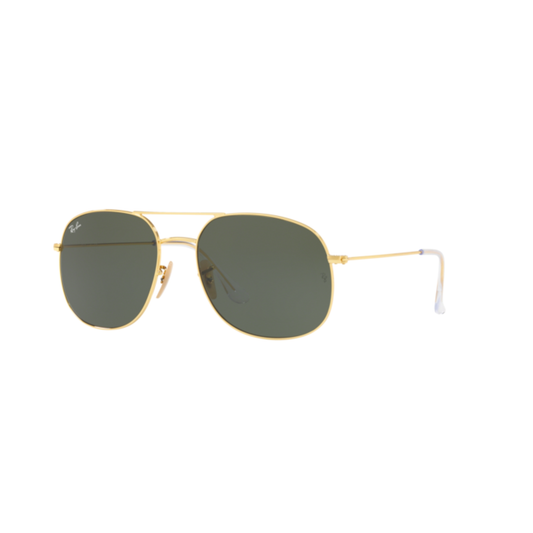 Ray-Ban RB3599I 001/31 unisex metal square sunglasses three quarter view