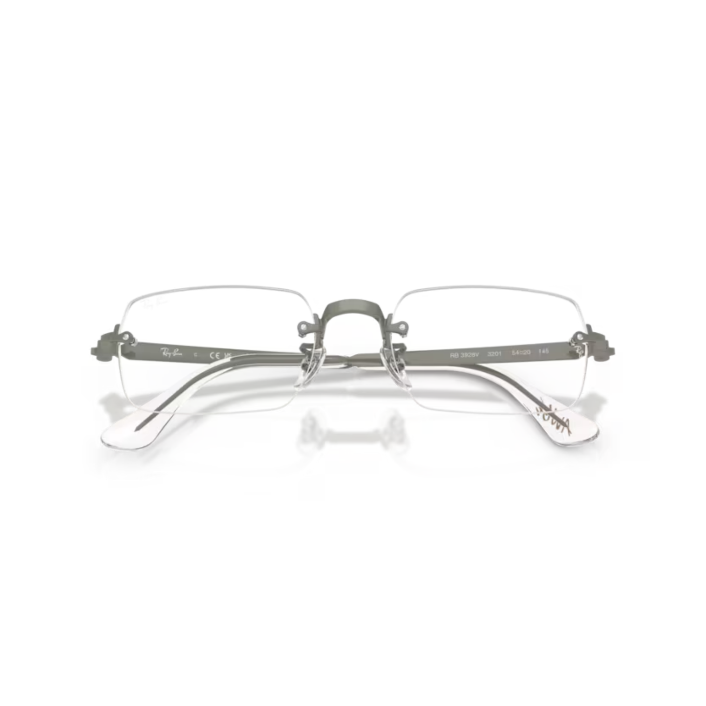 Ray-Ban RB3928V A$AP Rocky rimless unisex optical frame with rectangle metal styling