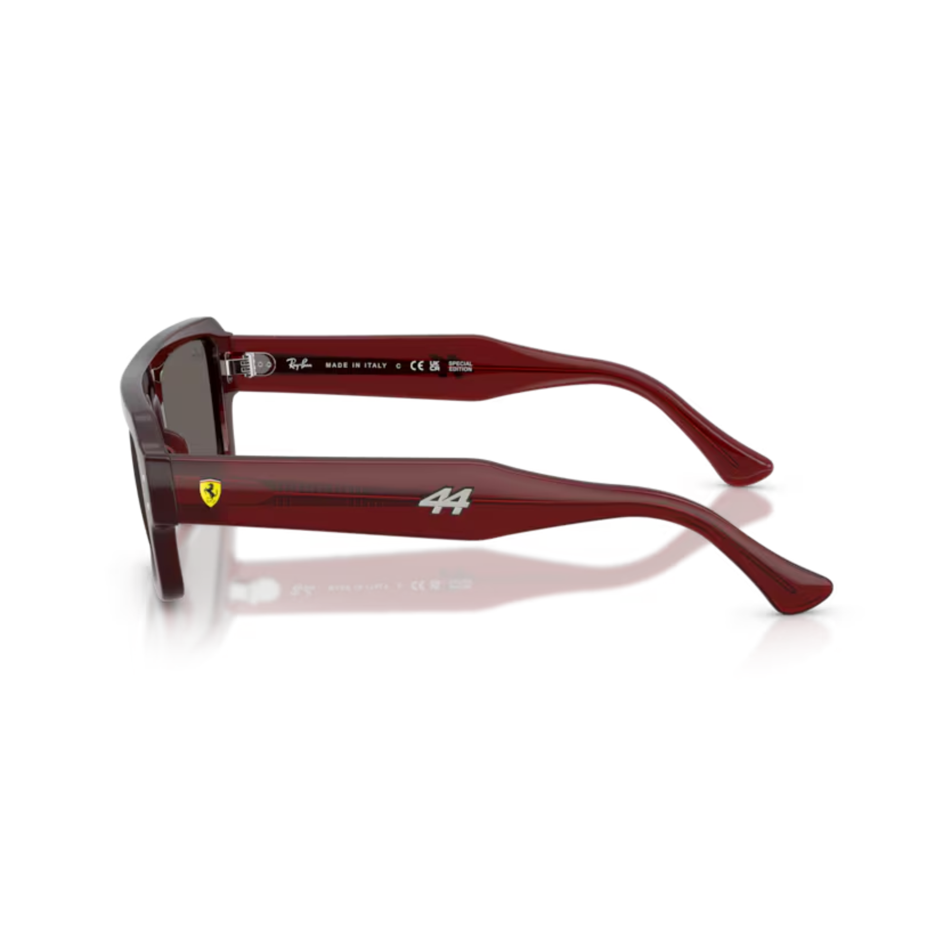 Ray-Ban RB4454M Special Ferrari Sir Lewis Hamilton 44 sunglasses for men featuring a premium lightweight frame with UV protection lenses.