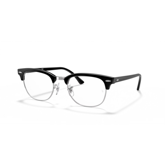 Ray-Ban RB5154 Clubmaster unisex optical frame featuring an iconic browline design with premium craftsmanship for everyday prescription eyewear. Angle view
