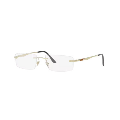 Ray-Ban RB6266I unisex metal rectangle rimless optical frame three-quarter view