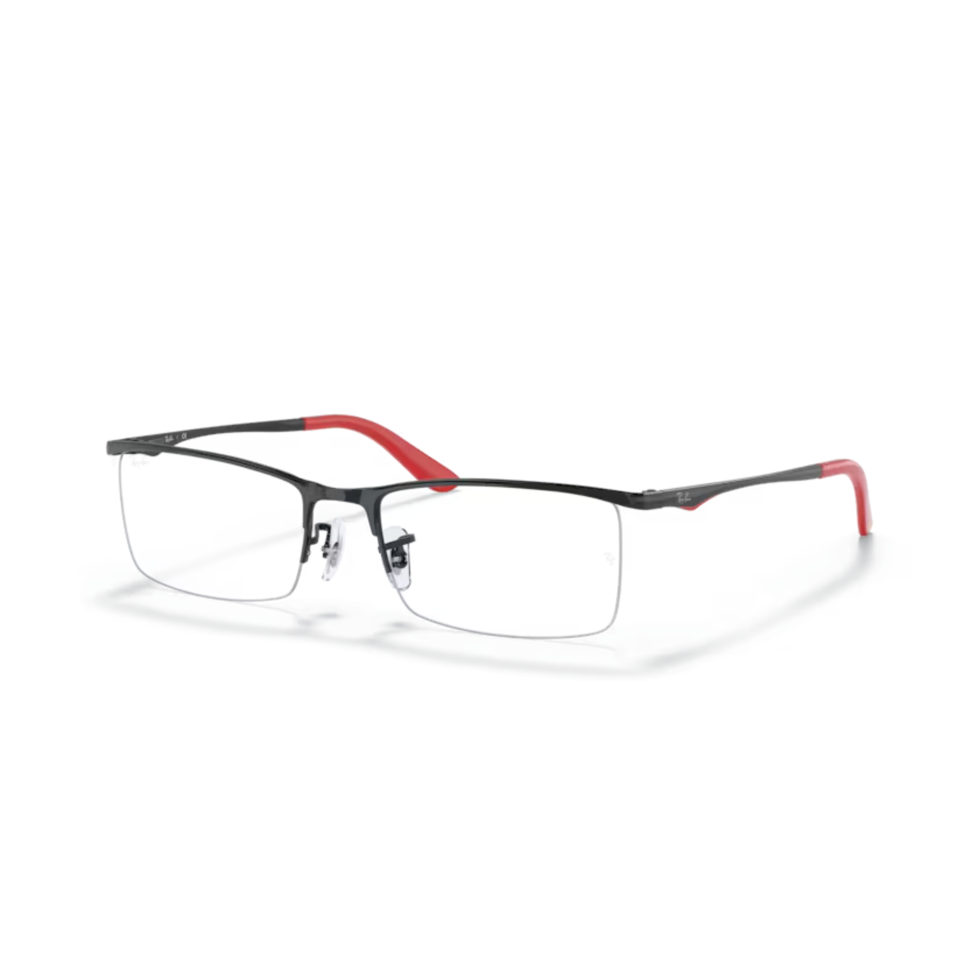 Ray-Ban RB6323I unisex metal rectangle half-rim optical frame three-quarter view