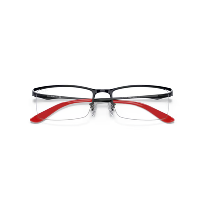 Ray-Ban RB6323I unisex metal rectangle half-rim optical frame front view