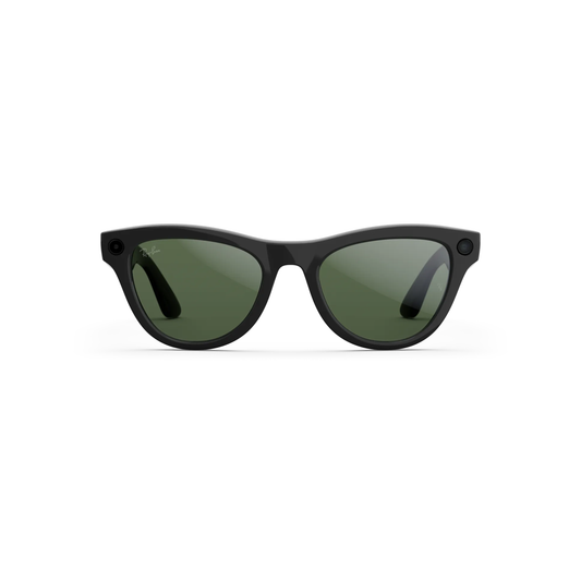 ShinyBlack601/1M Ray-Ban Meta Skyler RW4014 Gen 2 smart sunglasses with lightweight cat-eye inspired frame and Meta AI technology