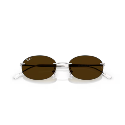 Silver003/MG Ray-Ban RB3767 rimless oval sunglasses unisex