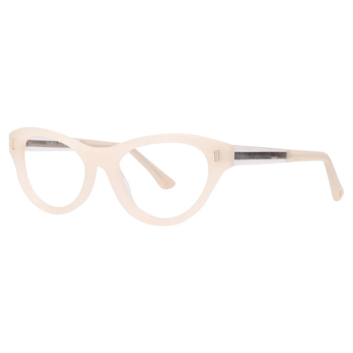 Rosvin Bugs Rose C4 womens acetate cat-eye optical frame front view in white
