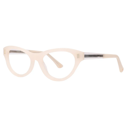 Rosvin Bugs Rose C4 womens acetate cat-eye optical frame front view in white