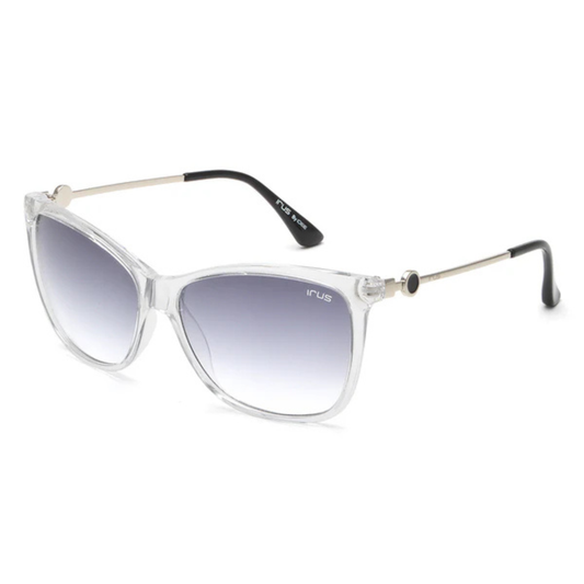 S1044 unisex sunglasses with silver and black frame design featuring stylish grey gradient UV-protected lenses.
