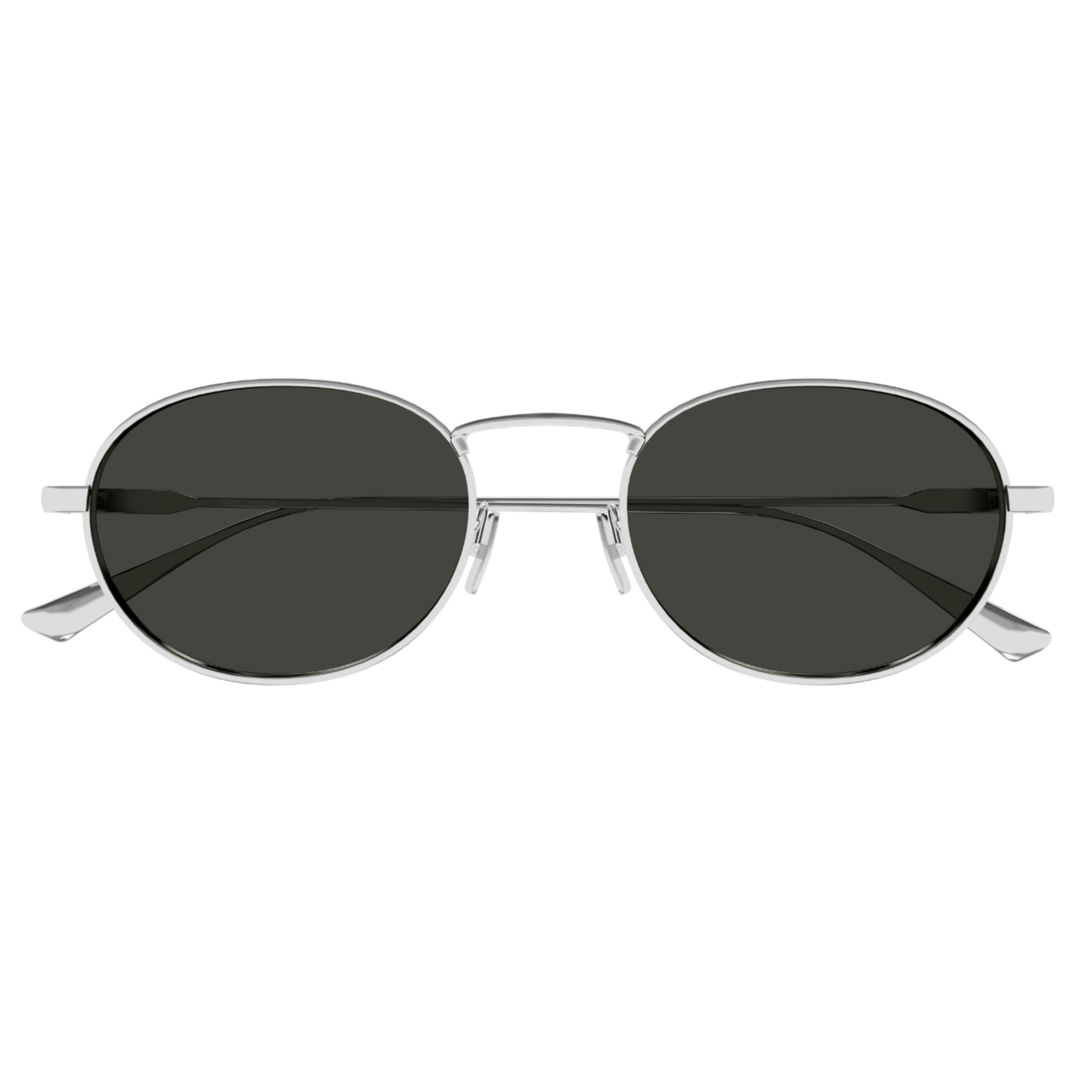 Saint Laurent SL 799 Silver Oval Metal Sunglasses With Grey Lenses